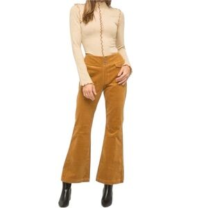 Anthropologie Mystree Corduroy Flare Pants Camel Size Large